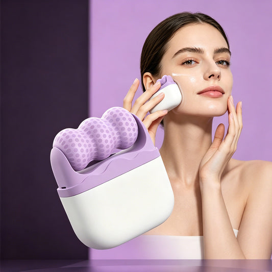 Cooling ice roller set for face and eyes with travel case