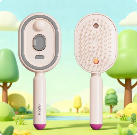 Misting airbag scalp massage comb for relaxation and self-care